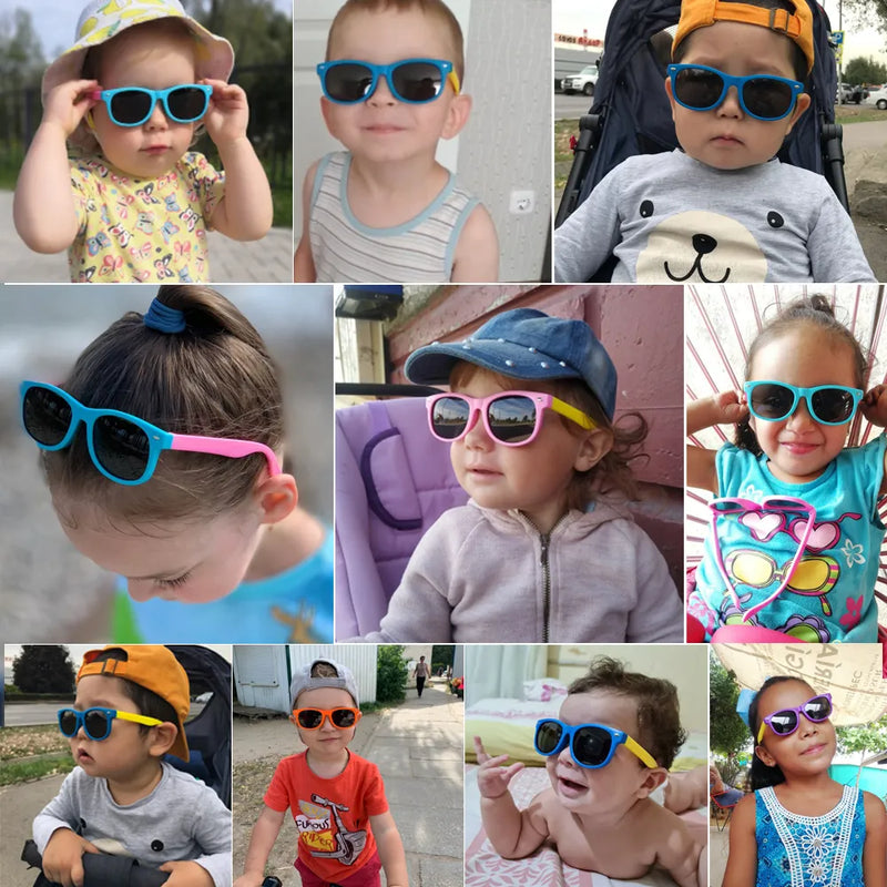 WarBlade Round Polarized Kids' Sunglasses: Silicone Flexible UV400