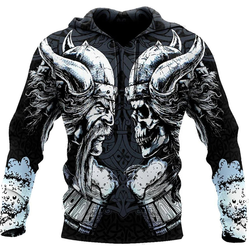 2023 Urban Wolf Print Hoodie: Trendy Men's Fashion