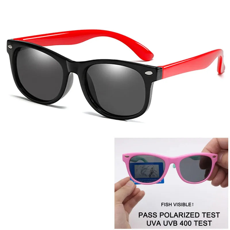 WarBlade Round Polarized Kids' Sunglasses: Silicone Flexible UV400