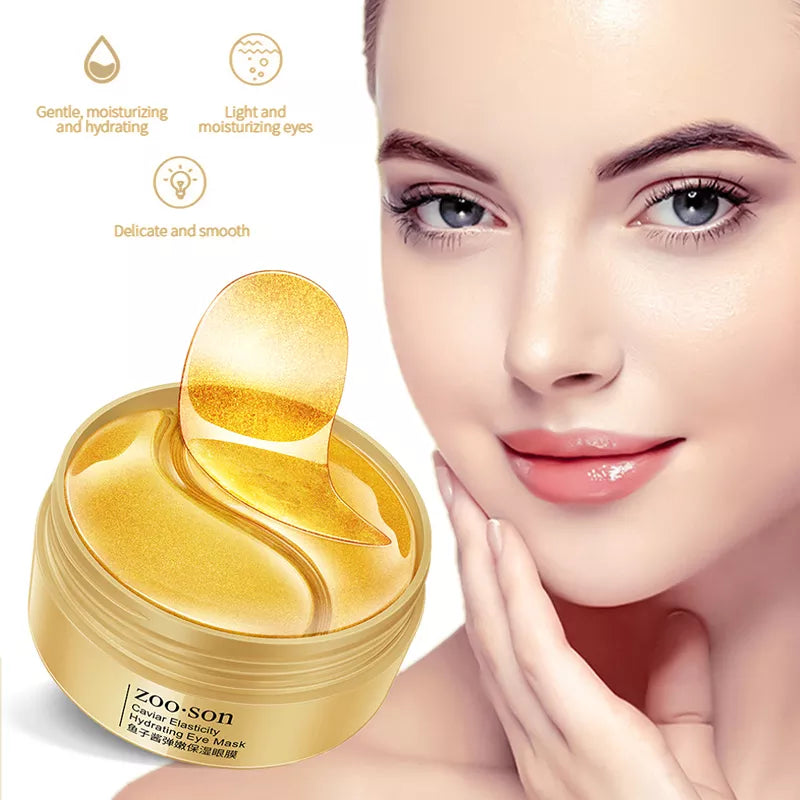 60PC Gold Caviar Collagen Eye Masks: Anti-Wrinkle Care