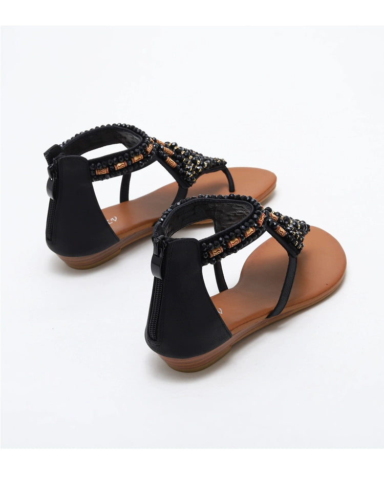 Ethnic Style Flip Toe Bohemian Beaded Retro Sandals