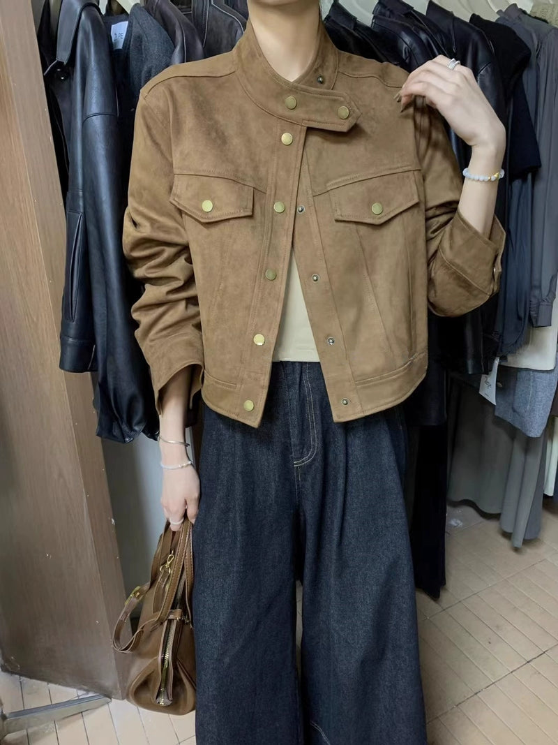 Deerskin Short Top American Retro Jacket Coat