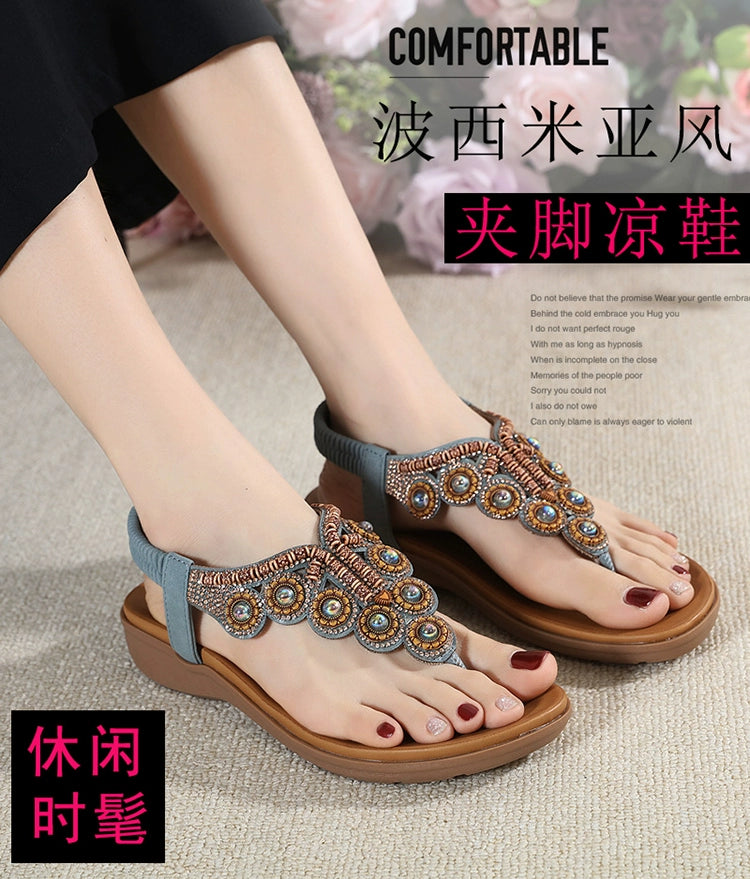 Thick Sole Bohemian Wedge Sandals