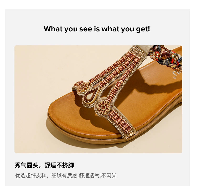 Bohemian Thick Sole Wedge Travel Sandals 41-43