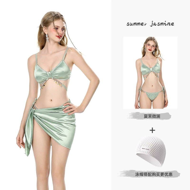 Xiaoxiao Weilan 2023 New Swimsuit Women Split Sexy Slimming Bikinis Hot Spring High Sense Belly Covering Swimsuit