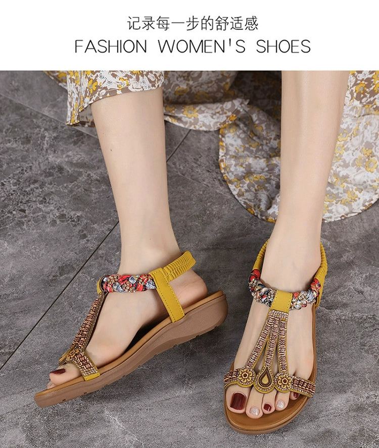 Bohemian Thick Sole Wedge Travel Sandals 41-43