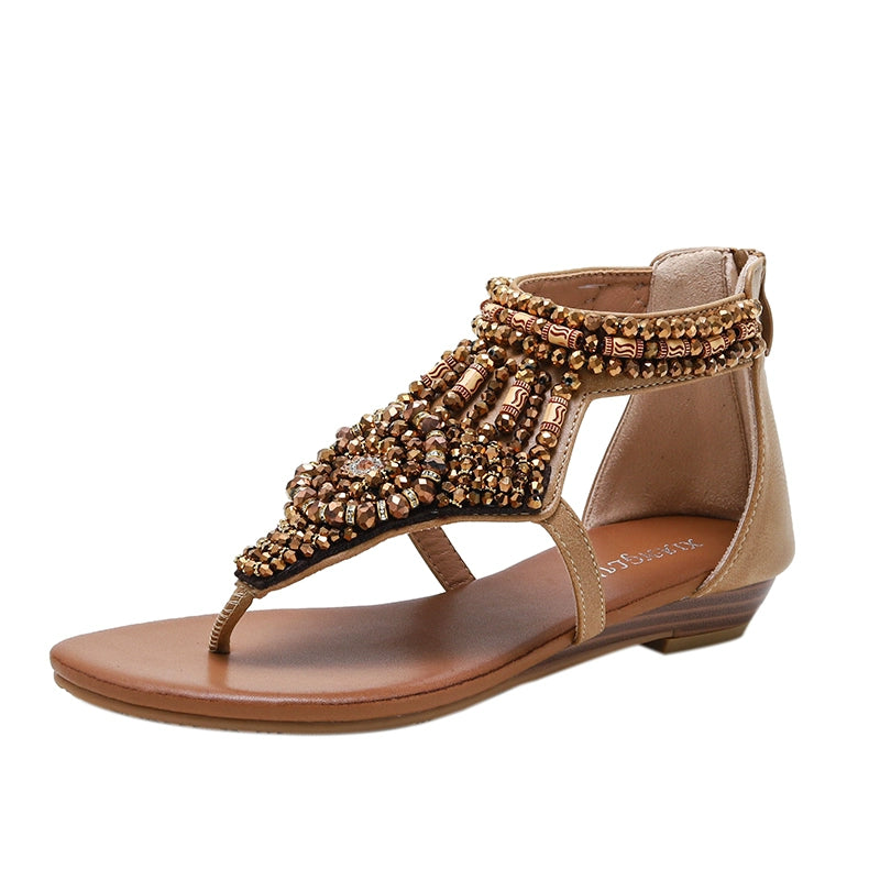 Ethnic Style Flip Toe Bohemian Beaded Retro Sandals