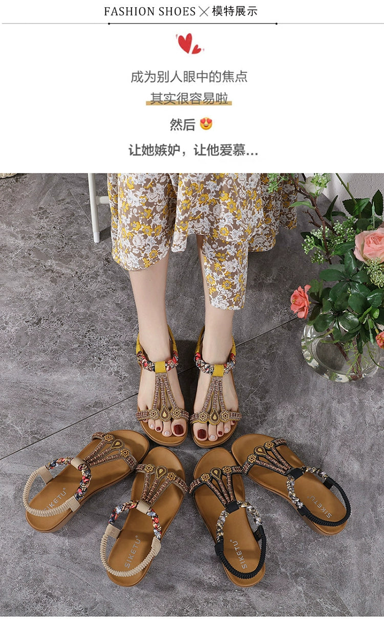 Bohemian Thick Sole Wedge Travel Sandals 41-43