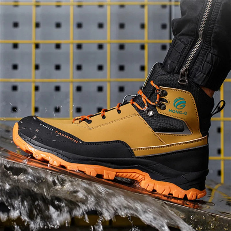 Fashion Work Boots: Winter Safety Shoes, Steel Toe, Puncture-Proof