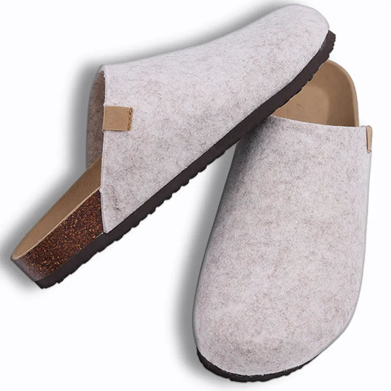 Comwarm Fashion Suede Mules: Supportive Cork Insole Slippers