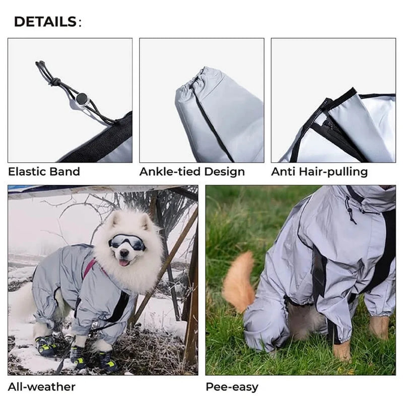 Reflective Waterproof Dog Raincoat: Outdoor Jacket for Pets