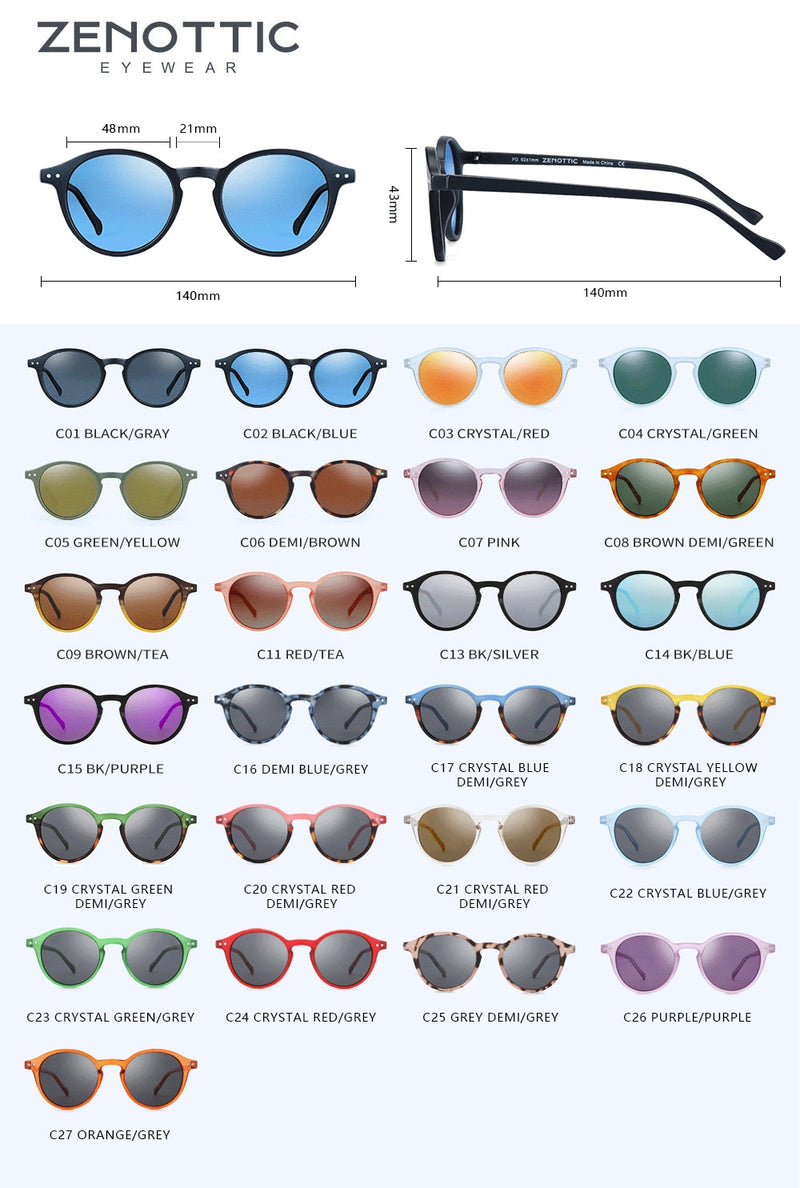 ZENOTTIC Retro Polarized Sunglasses: 2023 Unisex Vintage Round Frame