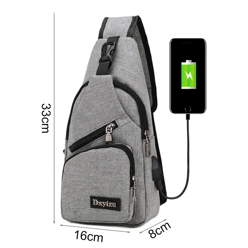 USB Charging Sling Bag: Casual Anti-Theft Crossbody