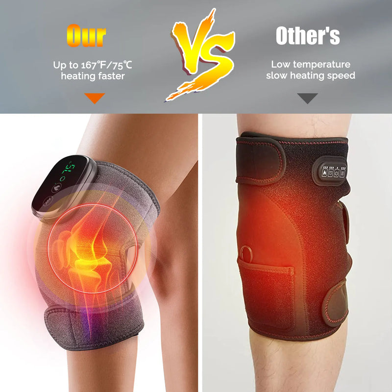 Rechargeable Thermal Knee Massager: 3-in-1 Heating Support