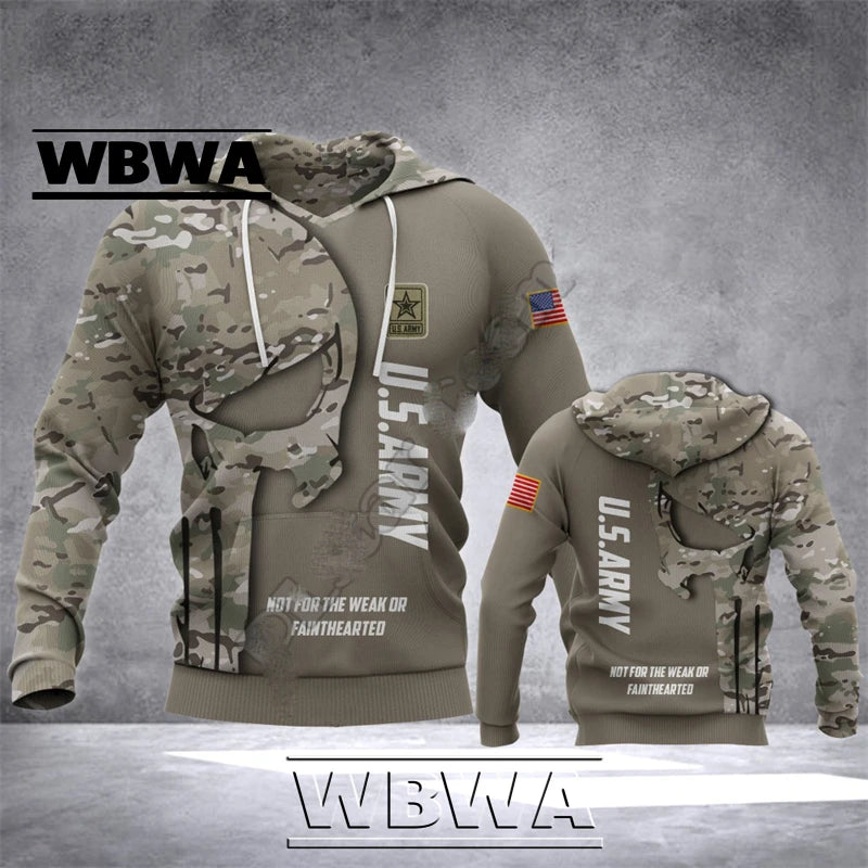 WBWA Military Camo 3DPrint Pullover: Casual Hoodies 2023