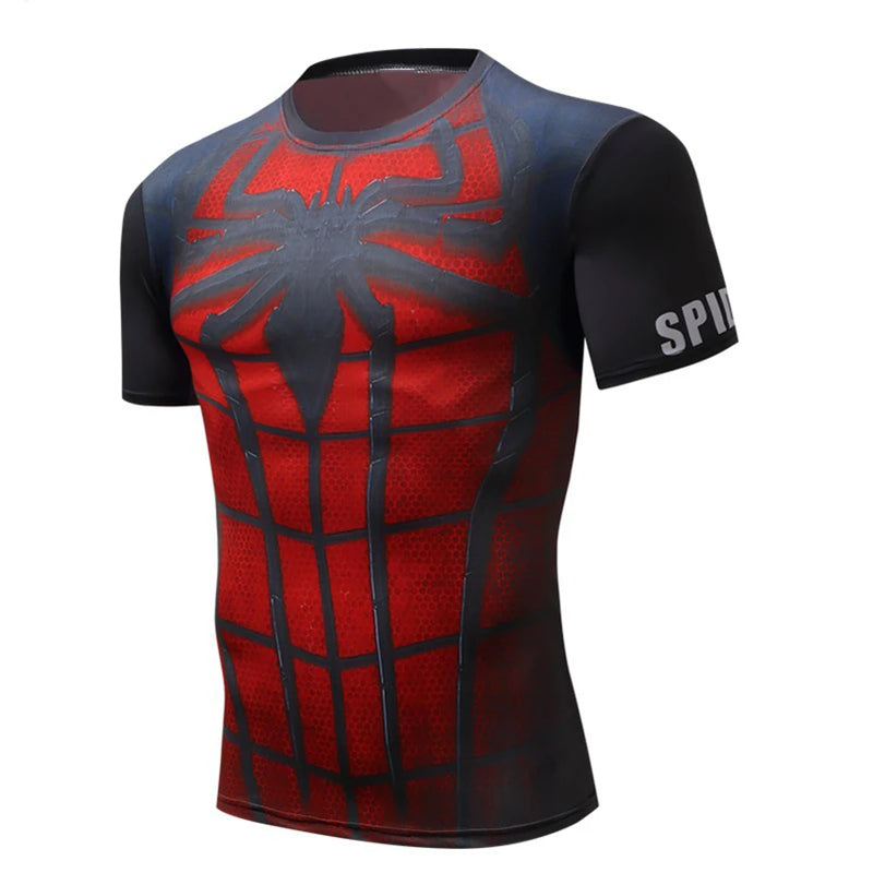 2019 Spider Hero & Captain Superhero Fitness T-Shirt