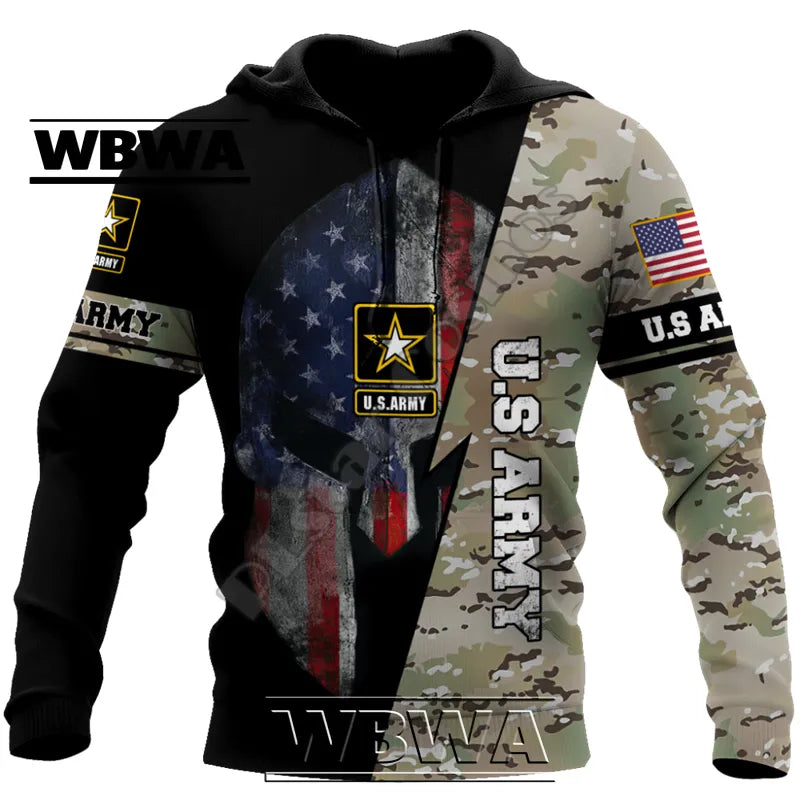 WBWA Military Camo 3DPrint Pullover: Casual Hoodies 2023