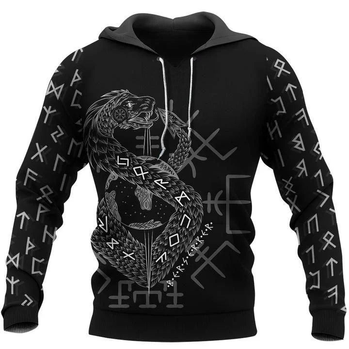 2023 Urban Wolf Print Hoodie: Trendy Men's Fashion