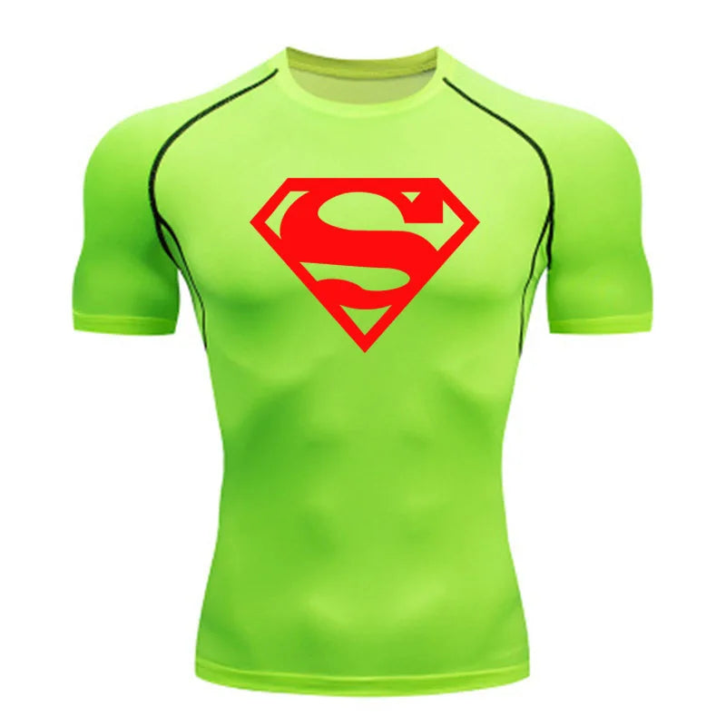 Men's Superhero Compression Running T-shirts