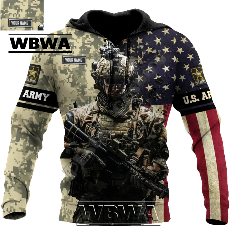 WBWA Military Camo 3DPrint Pullover: Casual Hoodies 2023