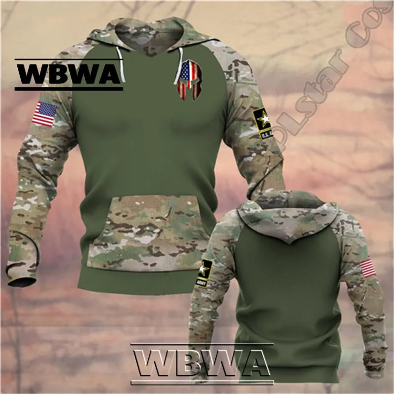 WBWA Military Camo 3DPrint Pullover: Casual Hoodies 2023