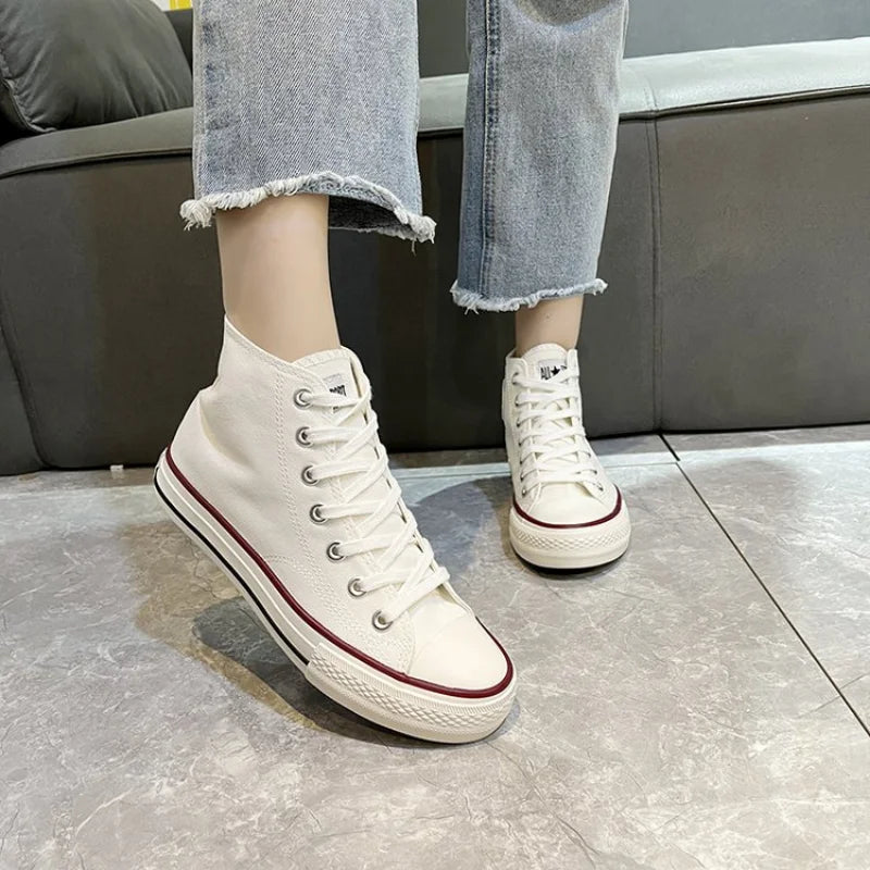 2023 Summer White Canvas Sneakers: Korean Retro Fashion