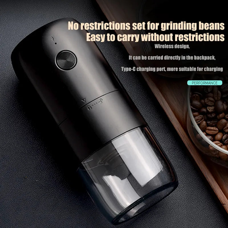 Portable Electric Coffee Bean Grinder: USB Rechargeable