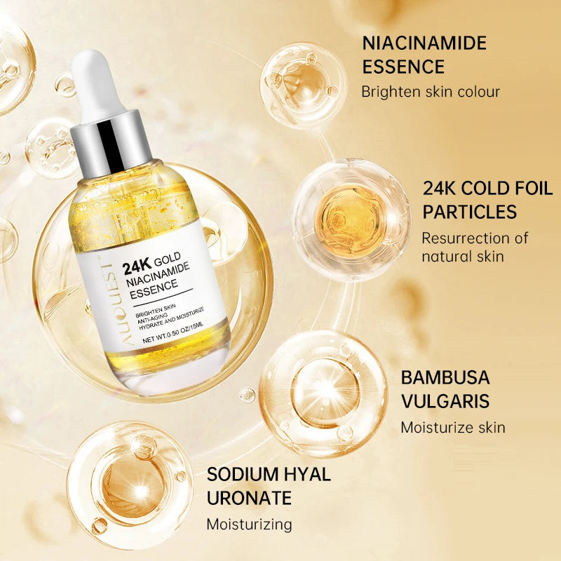 24K Gold Niacinamide Serum: Dark Spot Remover, Hyaluronic Acid