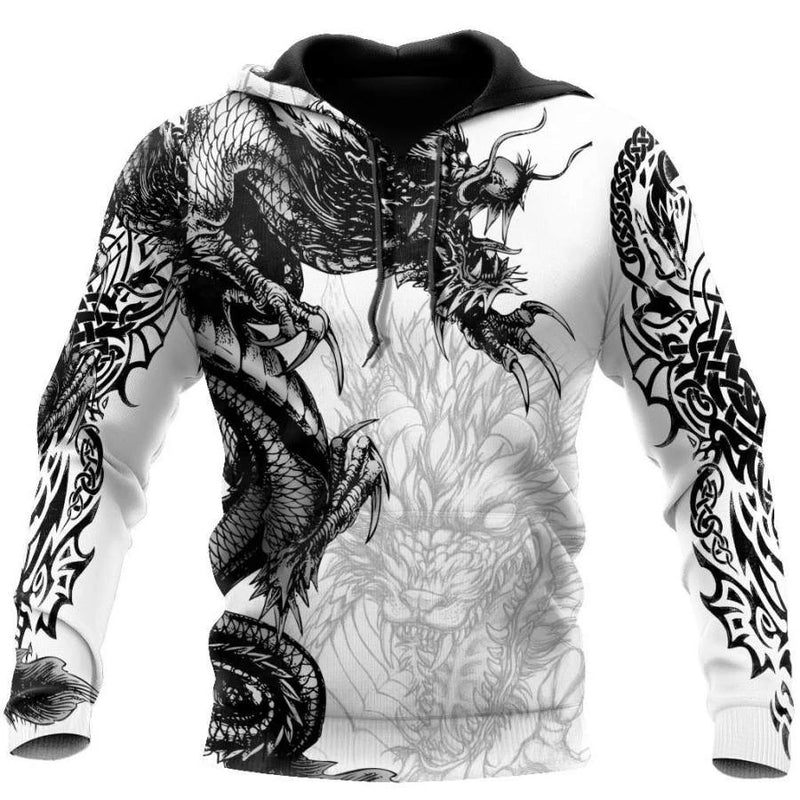 2023 Urban Wolf Print Hoodie: Trendy Men's Fashion