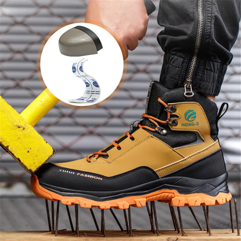 Fashion Work Boots: Winter Safety Shoes, Steel Toe, Puncture-Proof