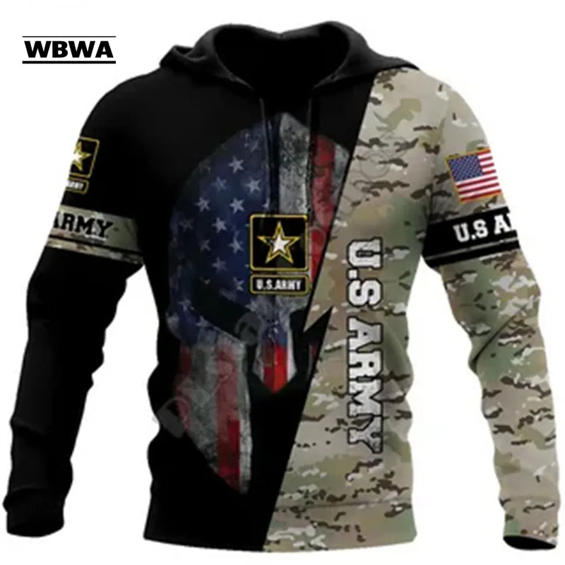 WBWA Military Camo 3DPrint Pullover: Casual Hoodies 2023