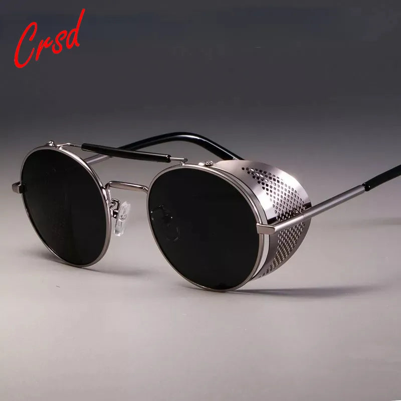 Steampunk Unisex Retro Metal Sunglasses: Luxury Brand UV400