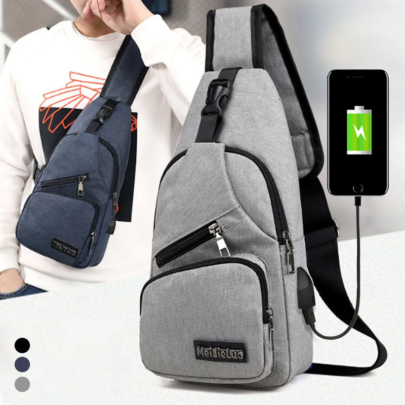 USB Charging Sling Bag: Casual Anti-Theft Crossbody