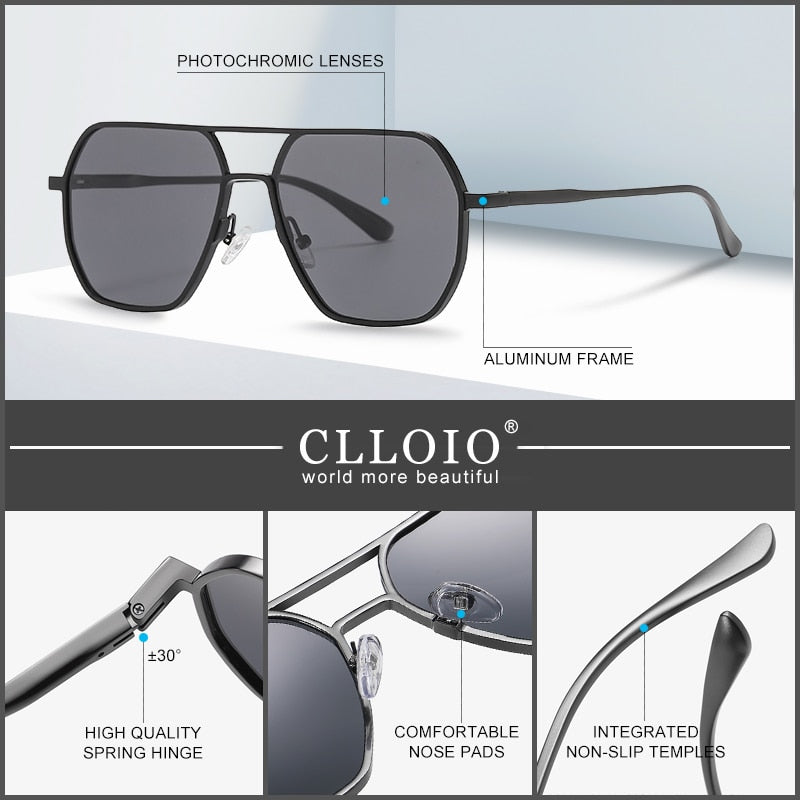 CLLOIO New Fashion in Photochromic Aluminum - Unisex Sunglasses