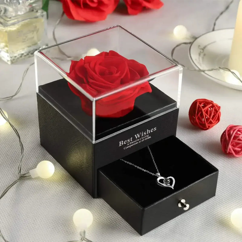 Eternal Rose Jewelry Gift Box: Wedding & Christmas Display Case