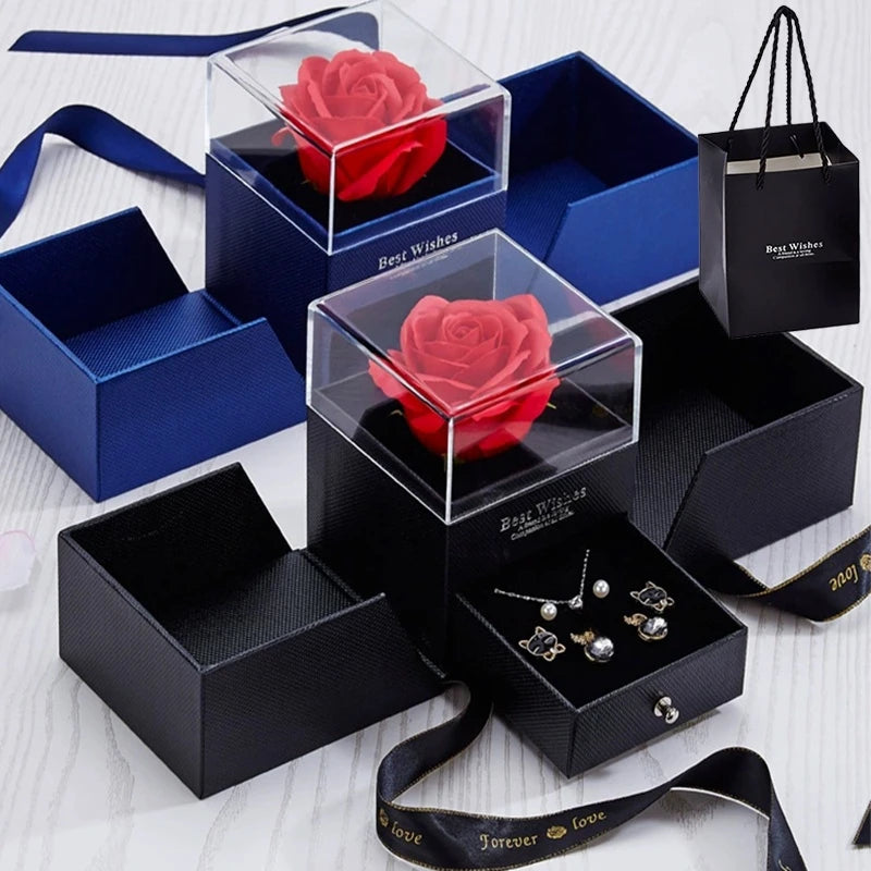 Eternal Rose Jewelry Gift Box: Wedding & Christmas Display Case