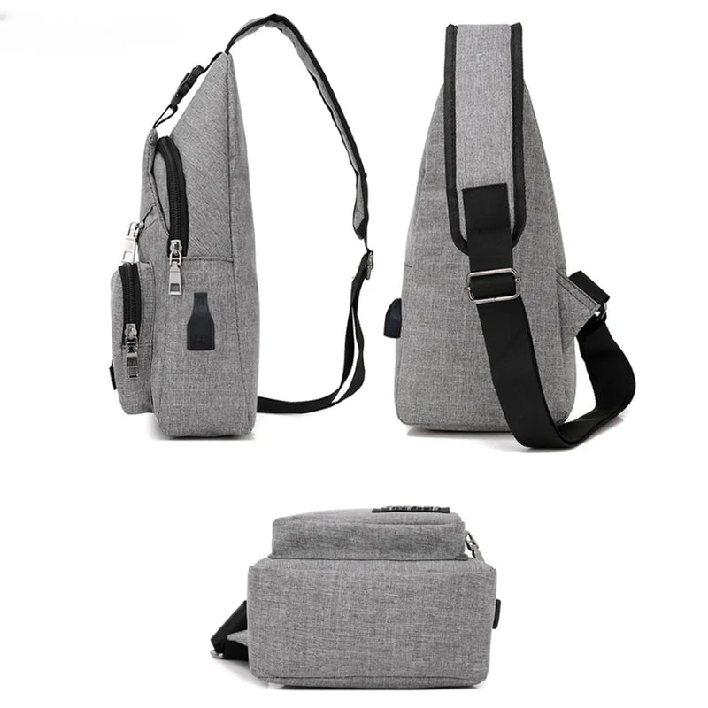 USB Charging Sling Bag: Casual Anti-Theft Crossbody